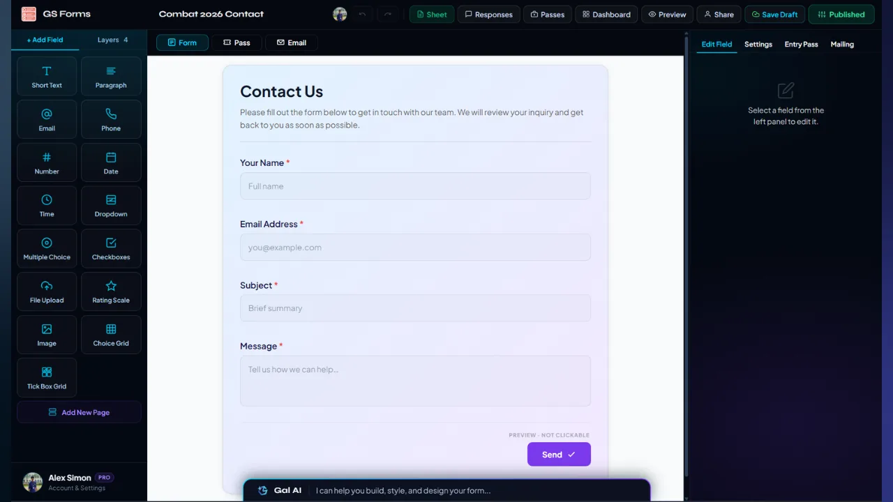GS Forms Form Builder